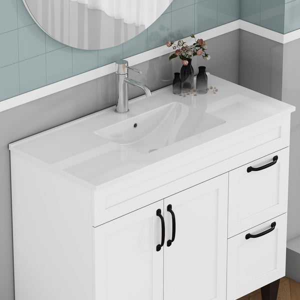 English Elm 39.4-inch Vitreous Ceramic Drop-in Sink for 36 Inch Vanity Modern Bath W3151P411600