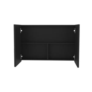 English Elm Medicine Compact Wall Cabinet with Mirror Door, Engineered Wood Storage, Durable, Space-Saving Design Black 36.22 L x 24.8 W x 4.33 H B097P250836