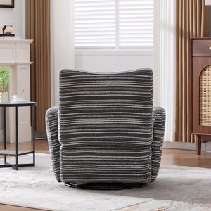 English Elm Modern Boucle 360° Swivel Leisure Chair with High‑Resilience Sponge, Supportive Curve, 550lb Capacity Dark Gray W395P355513