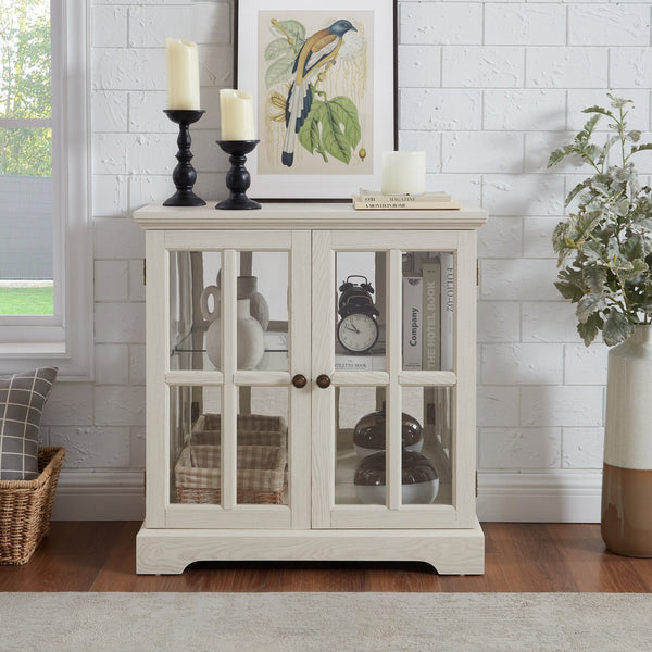 English Elm Led Curio Display Cabinet - Antique-Style Showcase With Adjustable Shelves & Multi-Color Lighting W2275P231693