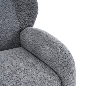 English Elm Wingback Boucle Accent Chair with Rounded Legs for Living Room or Reading Nook N776P376365B