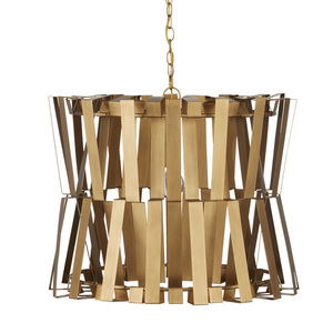 Chaconne Brass Chandelier - Elegant Modern Lighting Fixture with Handcrafted Wrought Iron Design