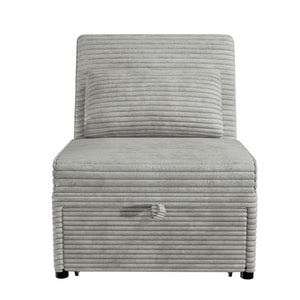 English Elm Contemporary Cozy Convertible Sleeper Sofa Chair with Tufted Corduroy Seat, Pull-Out Bed & Pillow Included Natural Ash 32 L x 16.5 W x 44 H B011P281839