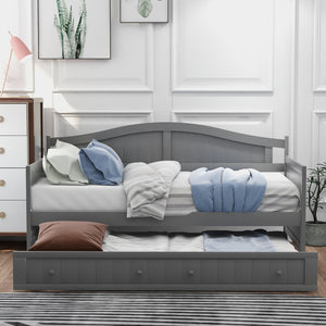 English Elm Twin Cottage Beadboard Daybed with Pull Out Trundle Solid Pine Guest Room Frame N708P357100E