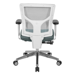 OSP Home Furnishings Progrid® Breathable Mesh Mid Back Office Chair with Lumbar Support and Aluminum Base 95673-2M