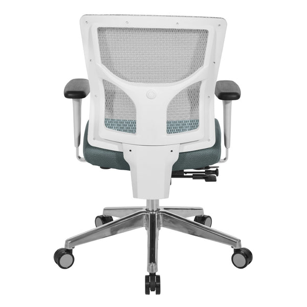 OSP Home Furnishings Progrid® Breathable Mesh Mid Back Office Chair with Lumbar Support and Aluminum Base 95673-2M