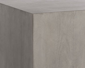 Sunpan Frezco Side Table - Modern Minimalist Design in Solid Mango Wood with Floating Plinth Base Grey