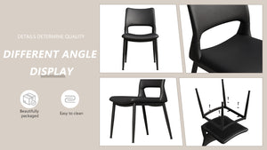 English Elm Modern Black Pu Leather Dining Chairs Set of 2 Ergonomic Metal Frame Seating W1727P251122
