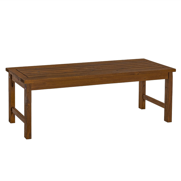 English Elm Walker Edison - Modern Acacia Slat-Top Patio Bench Dark Brown — Durable Outdoor Hardwood, Natural Grain, RTA, Teak Oil Care B185P169281