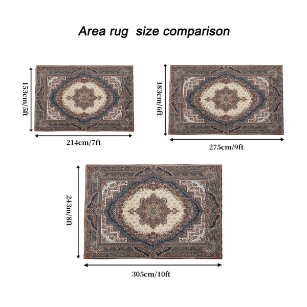 English Elm Area Rug 8X10 Vintage Bohemian Persian Floral Design - Non-Slip, Washable For Living Spaces P2 W2907P265113-GIGA