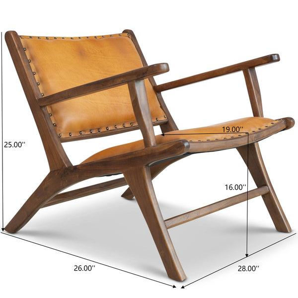 English Elm Daniel Genuine Leather Accent Chair Tapered Walnut Legs Mid-century Modern Lounge B183P231841