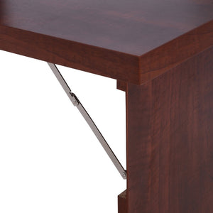 English Elm Wall Mounted Fold Out Desk in Mahogany Finish with Shelving for Compact Home Offices T3971P408153