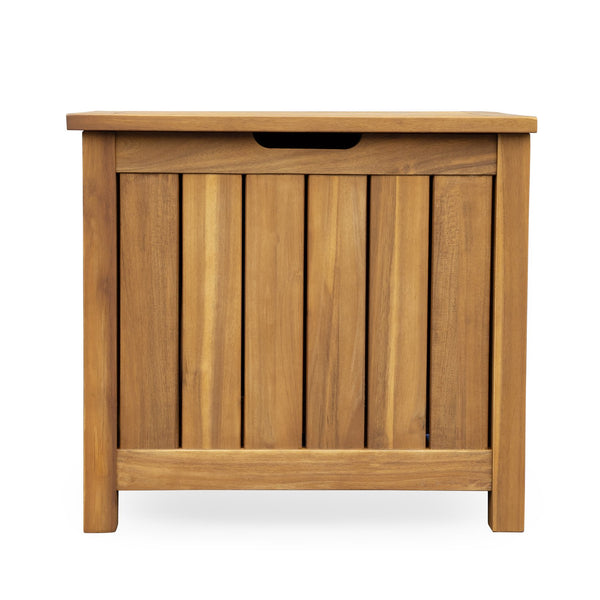 English Elm Christopher Knight Home® - Portside Teak 30-Gallon Wood Deck Box — Solid Acacia, Weather & UV-Resistant Storage Bench with Lid Supports N775P251111T