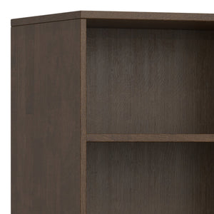 English Elm Harper Mid-Century 5-Shelf Bookcase in Walnut Brown – Solid Rubberwood, 4 Adjustable Shelves, 66" B136P238604