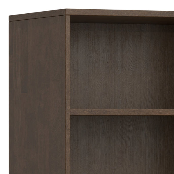 English Elm Harper Mid-Century 5-Shelf Bookcase in Walnut Brown – Solid Rubberwood, 4 Adjustable Shelves, 66" B136P238604