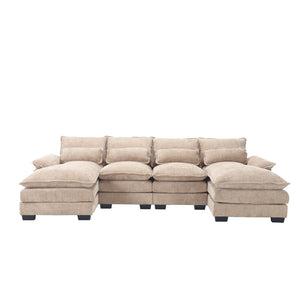 English Elm United We Win Oversized U-Shaped Sectional Sofa With Durable Chenille, High-Density Foam & Solid Frame W1568S00135-GIGA