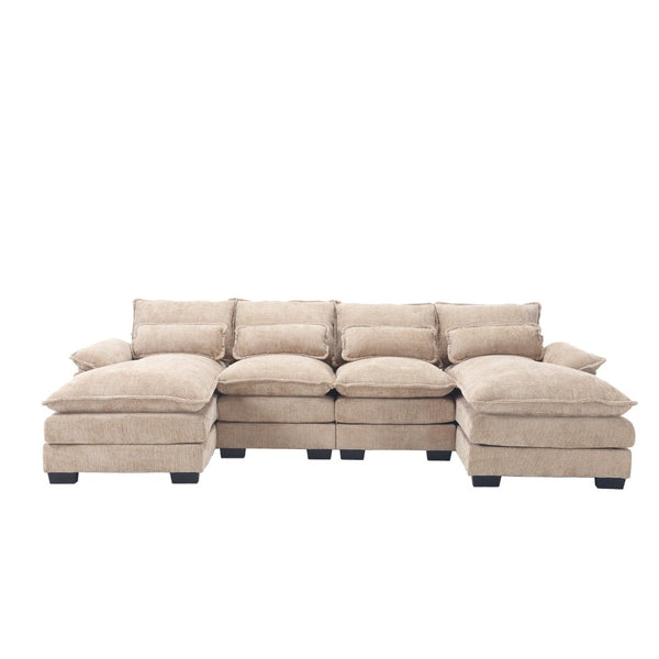 English Elm United We Win Oversized U-Shaped Sectional Sofa With Durable Chenille, High-Density Foam & Solid Frame W1568S00135-GIGA