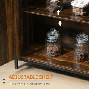 English Elm Homcom Rustic Industrial Sideboard Cabinet With Adjustable Shelves For Stylish Storage Solutions W2225P217382