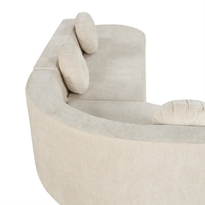 English Elm 122'' Curved L-shaped Sectional Sofa Chenille Upholstery Pocket Spring Living Room Seating Sand N760S0000049D