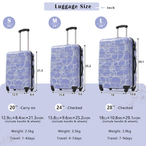 English Elm Hardshell Polycarbonate Luggage Set Three Piece Tsa Lock Spinner Travel Suitcases Blue N732P306618C