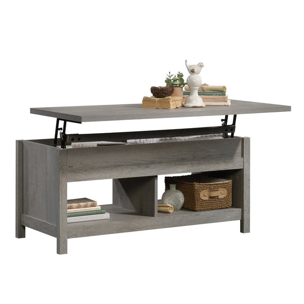 English Elm Lift-Top Coffee Table With Hidden Storage, Warm Brown Finish - Versatile Design For Work & Play B356P402711