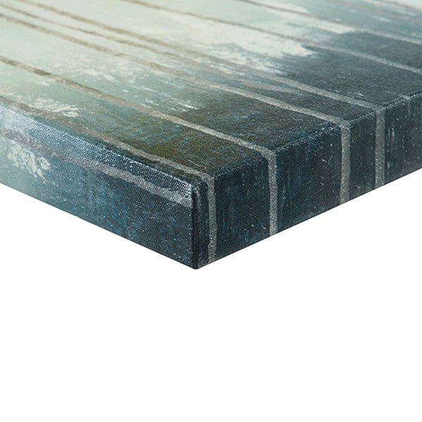 JLA Home Madison Park - Gold Foil Delsie Walters 3-Piece Teal & Blue Abstract Canvas Set with Metallic Gold Accents, Glossy Protection MP95C-0009