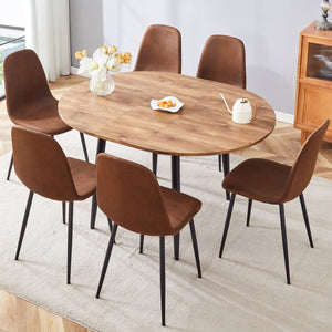 English Elm Table Modern Extendable Dining Set With Plush Chairs - Stylish, Space-Saving Design For Gatherings W1151S03941-GIGA