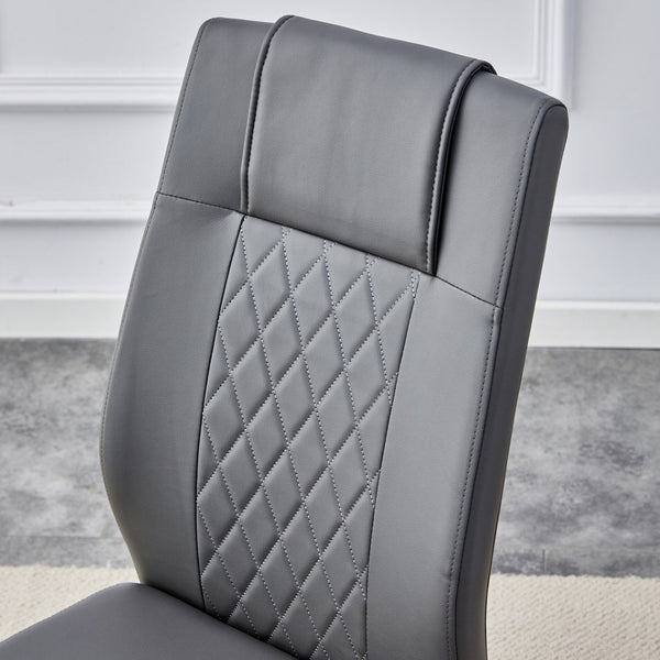 English Elm Table 9-Piece Elegant Dining Set With Glass Top, Imitation Marble, Gold Legs & Comfortable Chairs W1151S04350-GIGA