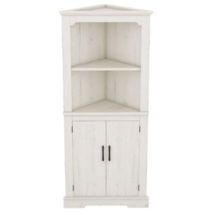 English Elm Tall Corner Cabinet Wood Grain Beige - Tall 69.3" Storage Tower with Doors, Shelves & Space-Saving Design W1580P257486