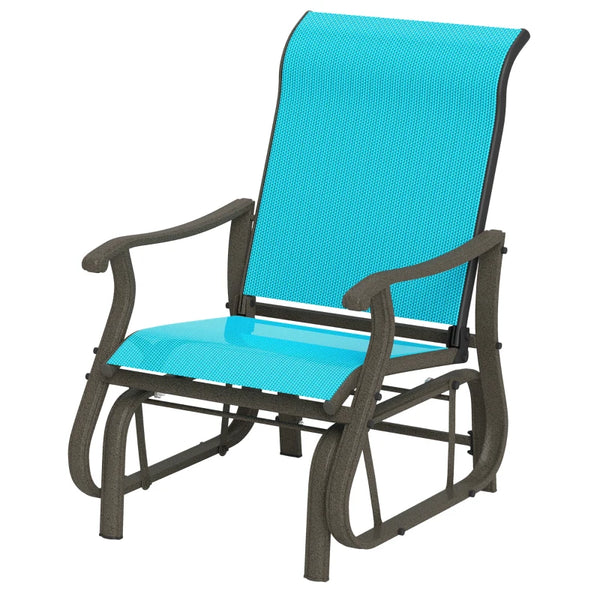 English Elm Garden Steel Frame Outdoor Glider Chair with Breathable Mesh for Porch or Patio T3971P445230
