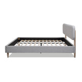 English Elm Diego Low Upholstered Platform Bed, King, Light Grey Polyester