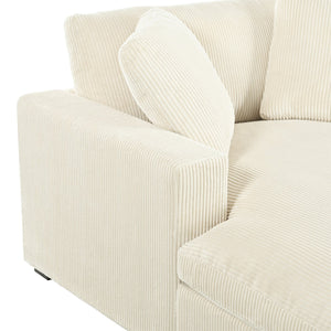 English Elm Mirod Oversized Chaise Lounge with Birch Legs Pillow Back Polyester Upholstered Seating N760P196662A