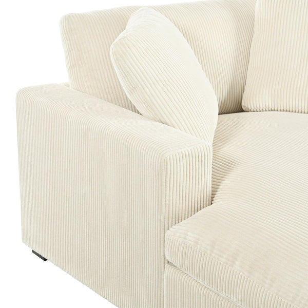 English Elm Mirod Oversized Chaise Lounge with Birch Legs Pillow Back Polyester Upholstered Seating N760P196662A