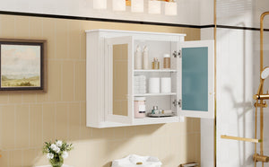 English Elm 36'' Wall Mounted Medicine Cabinet with Dual Mirrors Soft Close Doors Bathroom Storage White N710P371186K