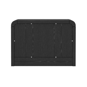 English Elm Grace 28" Nightstand Black & Gold – Modern MDF Bedside Table with 2 Soft-Close Drawers, Chic Glam Handles B365P400011