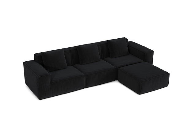 English Elm 118-Inch Modular Sofa Bed - Versatile Corduroy Cloud Velvet Sofa Set For Living Rooms & Guests Comfort W3147S00025