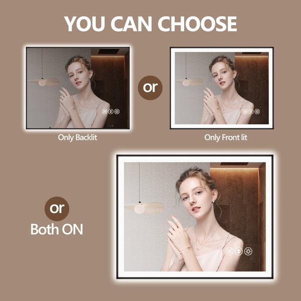 English Elm 48X32 Inch Frameless Led Bathroom Mirror - Smart, Energy Efficient, Dimmable With Anti-Fog Feature T3757P346992