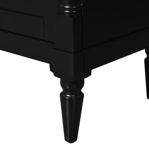 English Elm 18-Inch Modern Bathroom Vanity with Sink Compact Retro Design Durable MDF & Solid Wood Legs Storage-Friendly Black N710P257401B