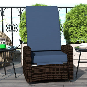 English Elm Outsunny Pe Rattan Swivel Recliner Outdoor Chair with Footrest and Padded Cushions W2225P485593