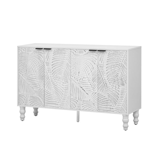 English Elm Vibe 47.2'' Modern Tv Stand - Stylish Media Console With Spacious Storage & Solid Wood Legs For Safety N724P233372K-GIGA