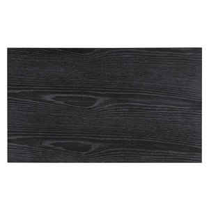 English Elm Danielle Modern 2-Drawer Nightstand in Black Oak Veneer with Gold Knobs, Smooth Glides & Shelf B050P376972