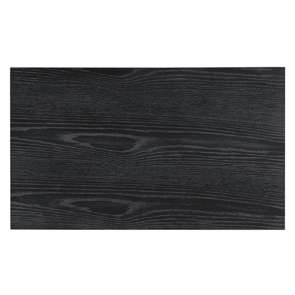English Elm Danielle Modern 2-Drawer Nightstand in Black Oak Veneer with Gold Knobs, Smooth Glides & Shelf B050P376972