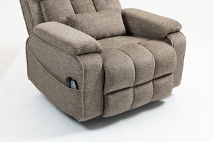 English Elm Oversized Power Lift Recliner Chair with Massage Heating and Usb Charging for Living Room Taupe W547S00072
