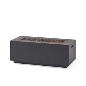 English Elm 40" Rectangular Mgo Concrete Propane Fire Pit 40000 Btu Patio Outdoor Heater 63492.00-40K