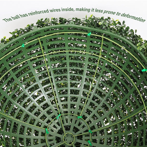 English Elm 22.4in Faux Boxwood Spheres Uv Resistant Outdoor Topiary Set for Porch Patio Garden W2945P460788
