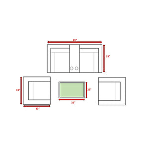 English Elm Fully Assembled Rattan Wicker 6-Piece Patio Set With Cushions, Seats 4 - Stylish & Durable Outdoor Furniture B120S00229