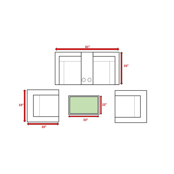 English Elm Fully Assembled Rattan Wicker 6-Piece Patio Set With Cushions, Seats 4 - Stylish & Durable Outdoor Furniture B120S00229