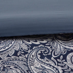 JLA Home Madison Park - 12 Piece Comforter Set Jacquard Paisley in Gold & Silver with Reversible Comforter and Cotton Sheets Navy MP10-4695