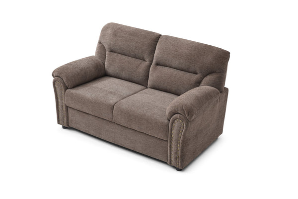 English Elm Hamilton Love Seat with Chenille Upholstery, Nailhead Trim and Pillow Arms for Classic Comfort Brown 33 L x 61 W x 23 H B078P349537