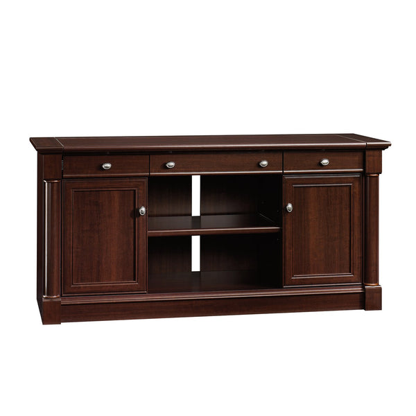 English Elm Credenza, Versatile Brown Storage Solution With Charging Station & Adjustable Shelves For Home Office B356P402650